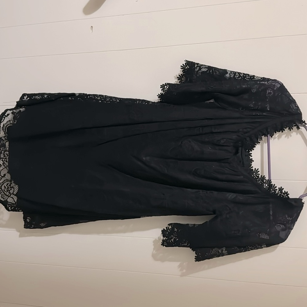 Black Lace off the shoulder Miholl Dress